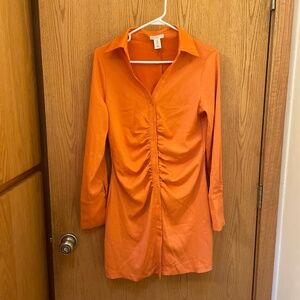 H&M  Long Sleeve Button Down Mini Dress